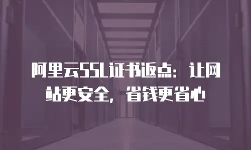 阿里云SSL证书返点：让网站更安全，省钱更省心