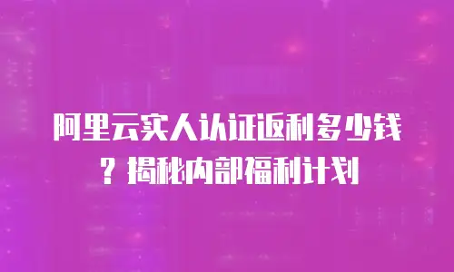 阿里云实人认证返利多少钱？揭秘内部福利计划