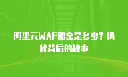阿里云WAF佣金是多少？揭秘背后的故事