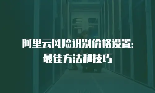 阿里云风险识别价格设置：最佳方法和技巧