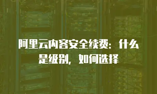 阿里云内容安全续费：什么是级别，如何选择