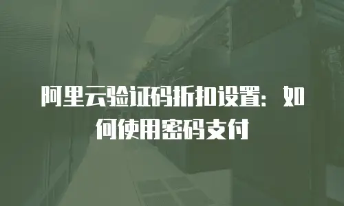 阿里云验证码折扣设置：如何使用密码支付