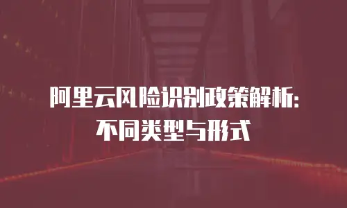 阿里云风险识别政策解析：不同类型与形式