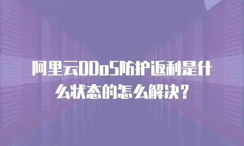 阿里云DDoS防护返利是什么状态的怎么解决？