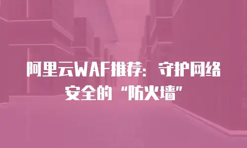 阿里云WAF推荐：守护网络安全的“防火墙”