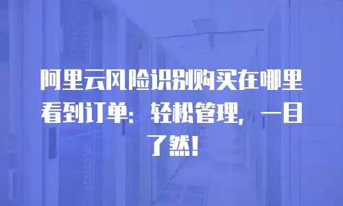 阿里云风险识别购买在哪里看到订单：轻松管理，一目了然！