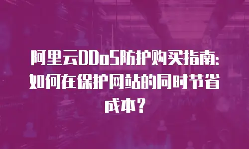 阿里云DDoS防护购买指南：如何在保护网站的同时节省成本？