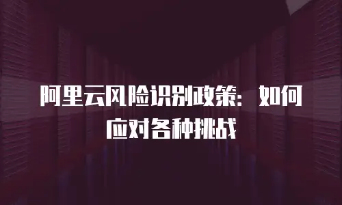 阿里云风险识别政策：如何应对各种挑战