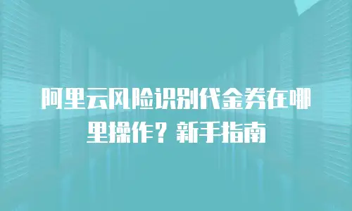 阿里云风险识别代金券在哪里操作？新手指南