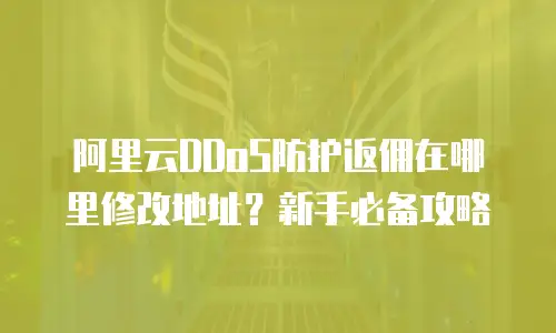 阿里云DDoS防护返佣在哪里修改地址？新手必备攻略