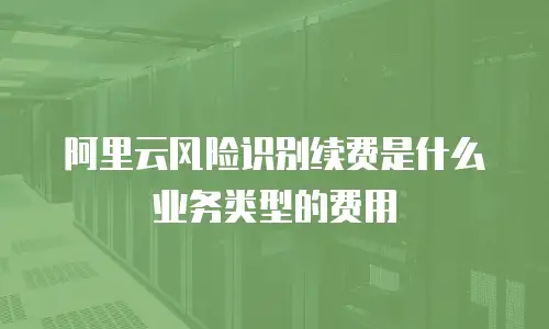 阿里云风险识别续费是什么业务类型的费用
