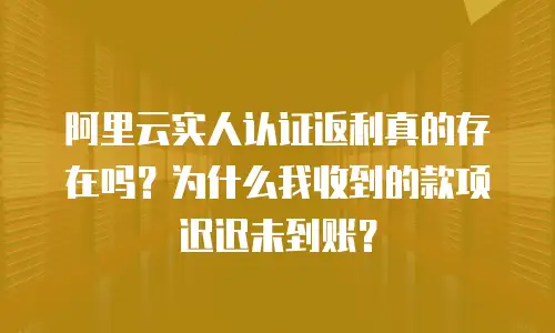 阿里云实人认证返利真的存在吗？为什么我收到的款项迟迟未到账？