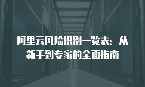 阿里云风险识别一览表：从新手到专家的全面指南