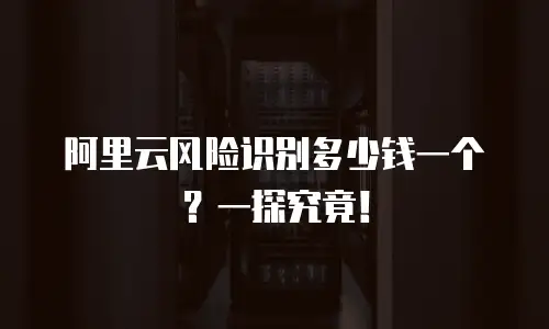 阿里云风险识别多少钱一个？一探究竟！