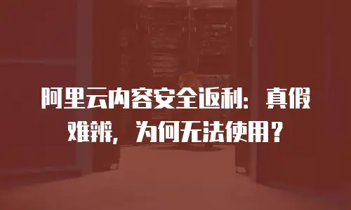 阿里云内容安全返利：真假难辨，为何无法使用？