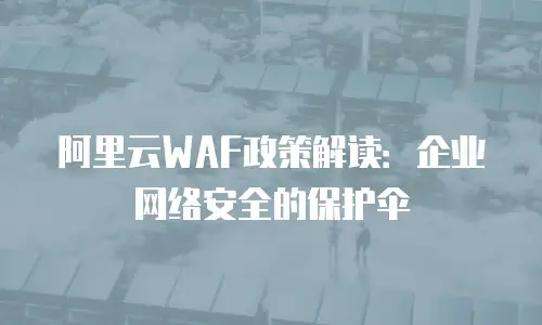 阿里云WAF政策解读：企业网络安全的保护伞