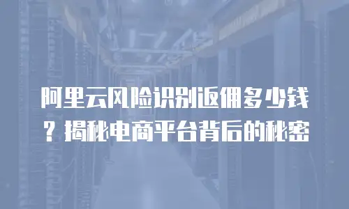 阿里云风险识别返佣多少钱？揭秘电商平台背后的秘密