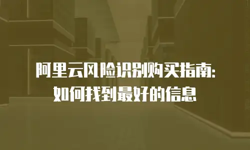 阿里云风险识别购买指南：如何找到最好的信息