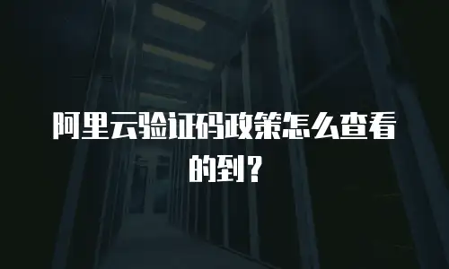 阿里云验证码政策怎么查看的到？