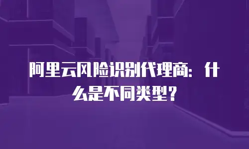 阿里云风险识别代理商：什么是不同类型？