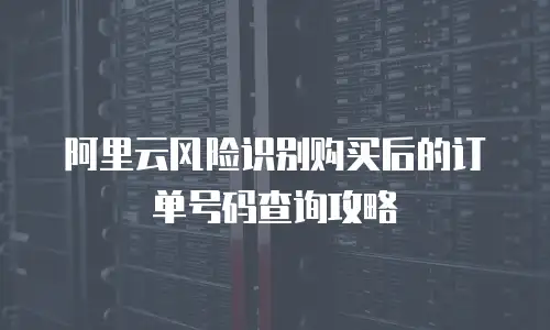阿里云风险识别购买后的订单号码查询攻略