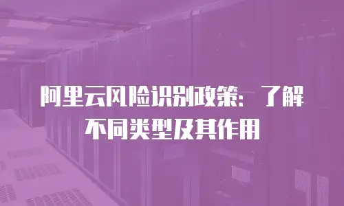 阿里云风险识别政策：了解不同类型及其作用