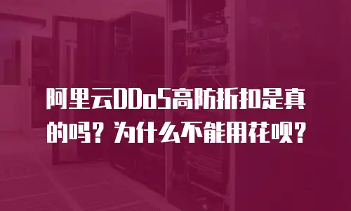 阿里云DDoS高防折扣是真的吗？为什么不能用花呗？
