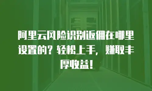 阿里云风险识别返佣在哪里设置的？轻松上手，赚取丰厚收益！