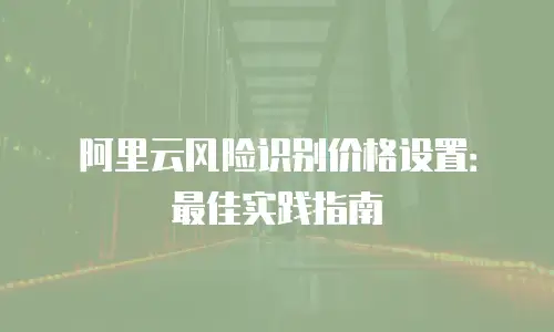 阿里云风险识别价格设置：最佳实践指南