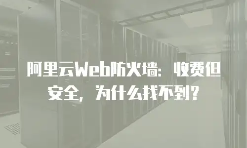 阿里云Web防火墙：收费但安全，为什么找不到？