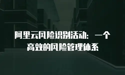 阿里云风险识别活动：一个高效的风险管理体系