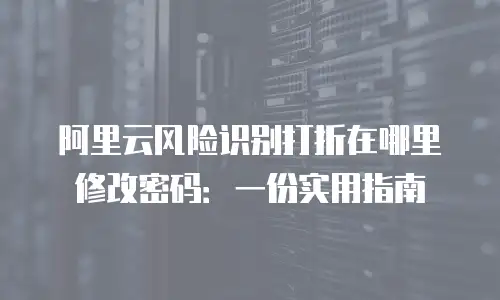 阿里云风险识别打折在哪里修改密码：一份实用指南