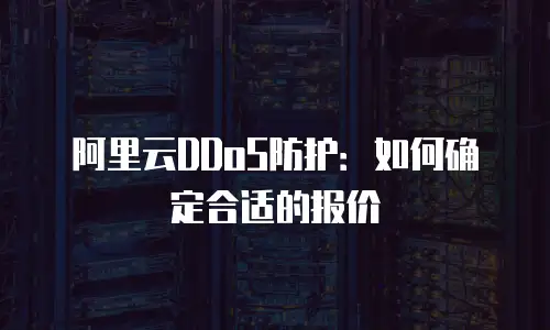 阿里云DDoS防护：如何确定合适的报价
