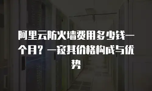 阿里云防火墙费用多少钱一个月？一窥其价格构成与优势