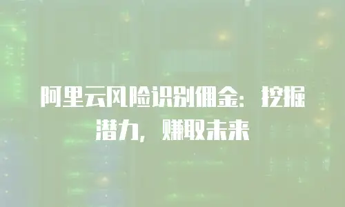 阿里云风险识别佣金：挖掘潜力，赚取未来