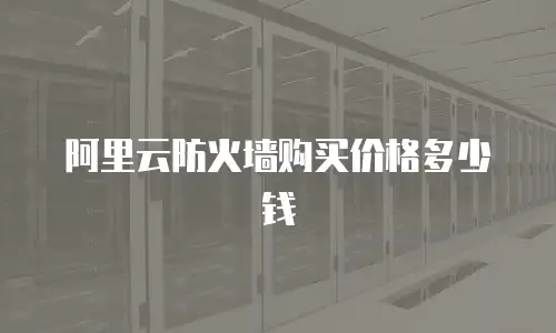 阿里云防火墙购买价格多少钱