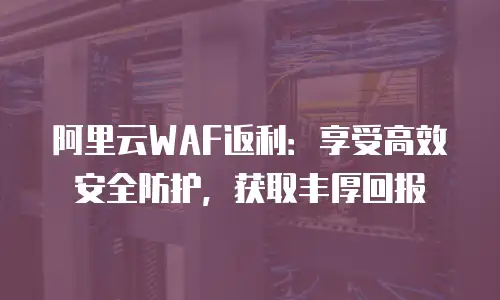 阿里云WAF返利：享受高效安全防护，获取丰厚回报
