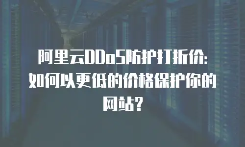 阿里云DDoS防护打折价：如何以更低的价格保护你的网站？