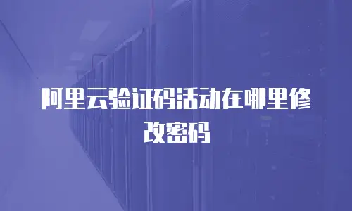 阿里云验证码活动在哪里修改密码
