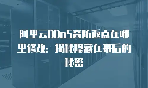阿里云DDoS高防返点在哪里修改：揭秘隐藏在幕后的秘密