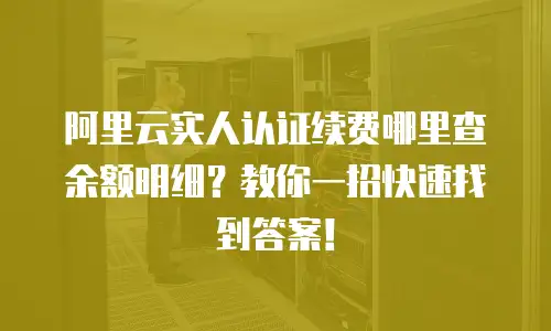 阿里云实人认证续费哪里查余额明细？教你一招快速找到答案！