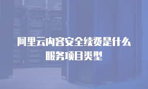 阿里云内容安全续费是什么服务项目类型