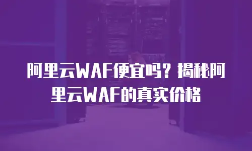 阿里云WAF便宜吗？揭秘阿里云WAF的真实价格