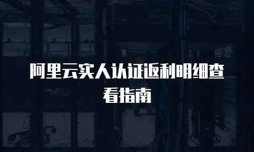 阿里云实人认证返利明细查看指南