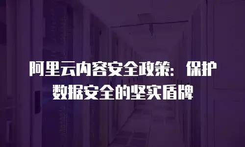 阿里云内容安全政策：保护数据安全的坚实盾牌