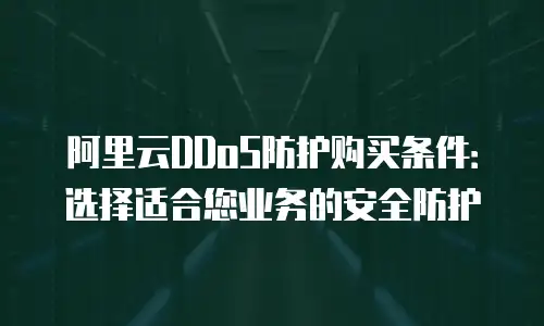 阿里云DDoS防护购买条件：选择适合您业务的安全防护