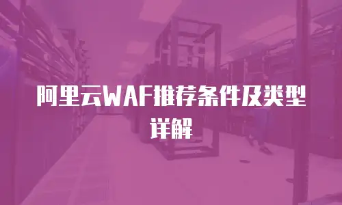 阿里云WAF推荐条件及类型详解