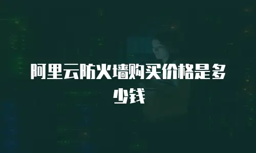 阿里云防火墙购买价格是多少钱