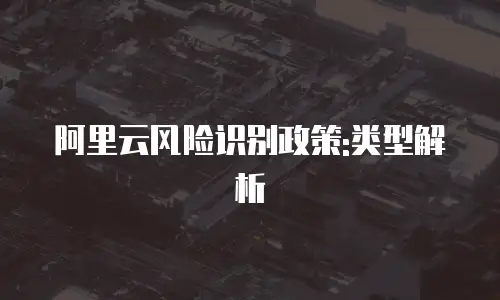 阿里云风险识别政策:类型解析