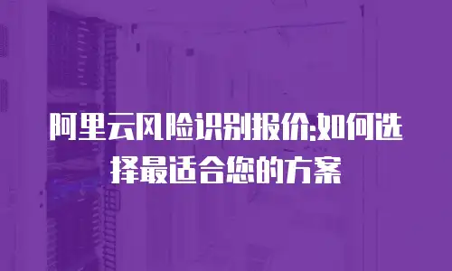 阿里云风险识别报价:如何选择最适合您的方案